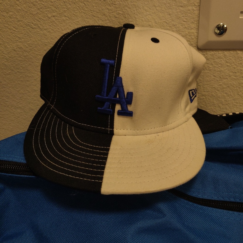 New Era LA Dodgers Black and White Hat 5950